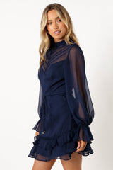 DRESSES @Felix Long Sleeve Mini Dress - Navy