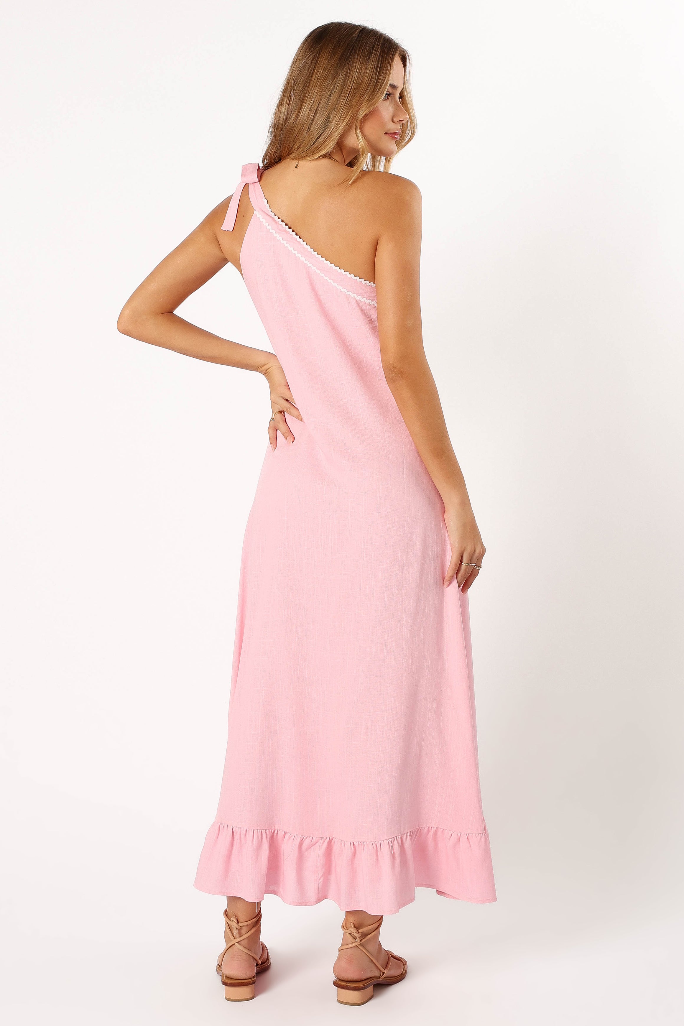 Petal and Pup USA DRESSES Fleaur One Shoulder Maxi Dress - Pink