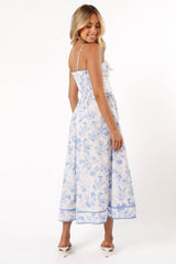 Petal and Pup USA DRESSES Flora Midi Dress - Blue Floral