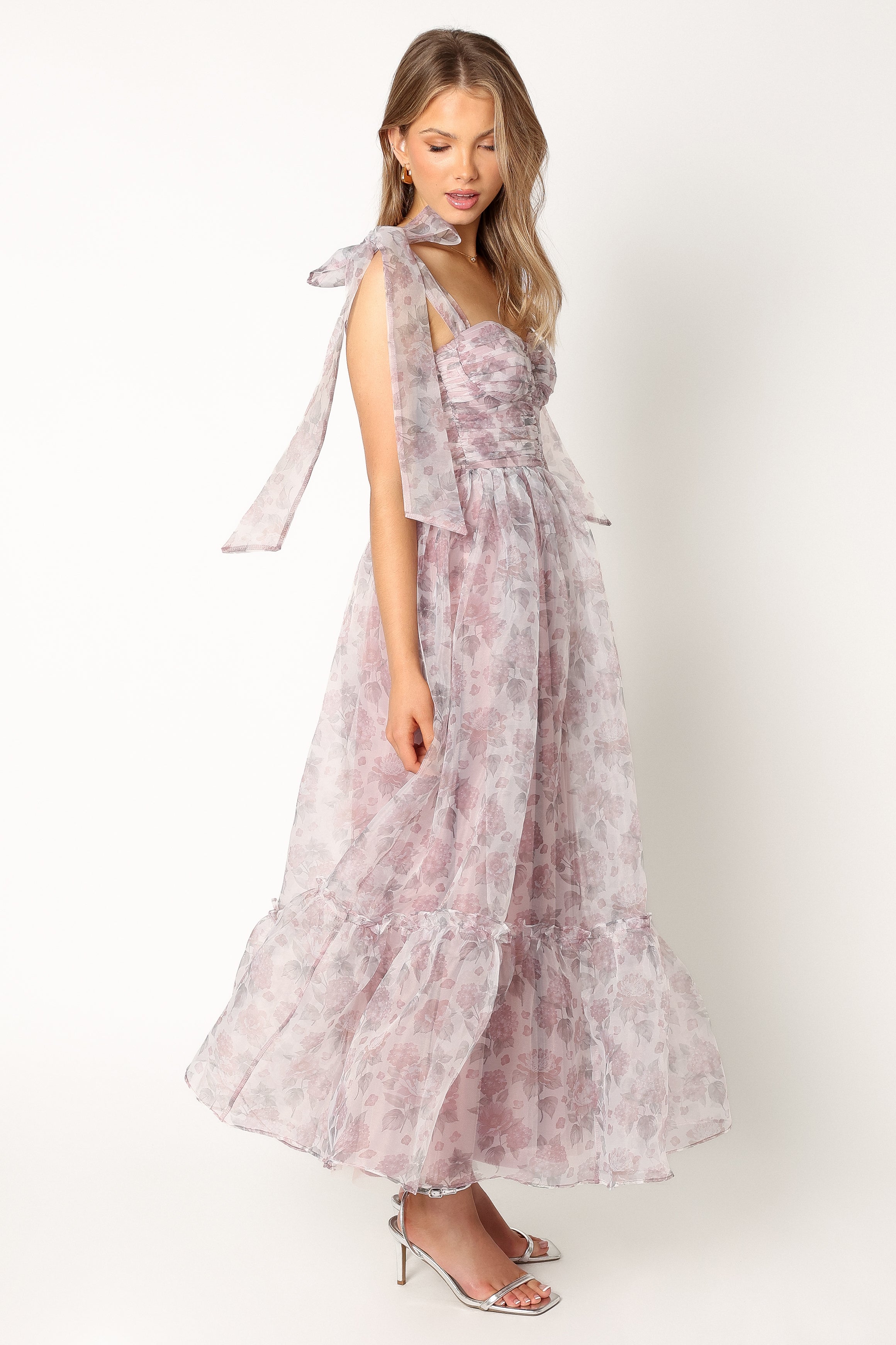 Petal and Pup USA DRESSES Floret Midi Dress - Dark Purple