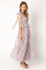 Petal and Pup USA DRESSES Floret Midi Dress - Dark Purple