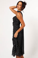 Petal and Pup USA DRESSES Francesca Midi Dress - Black Polka Dot