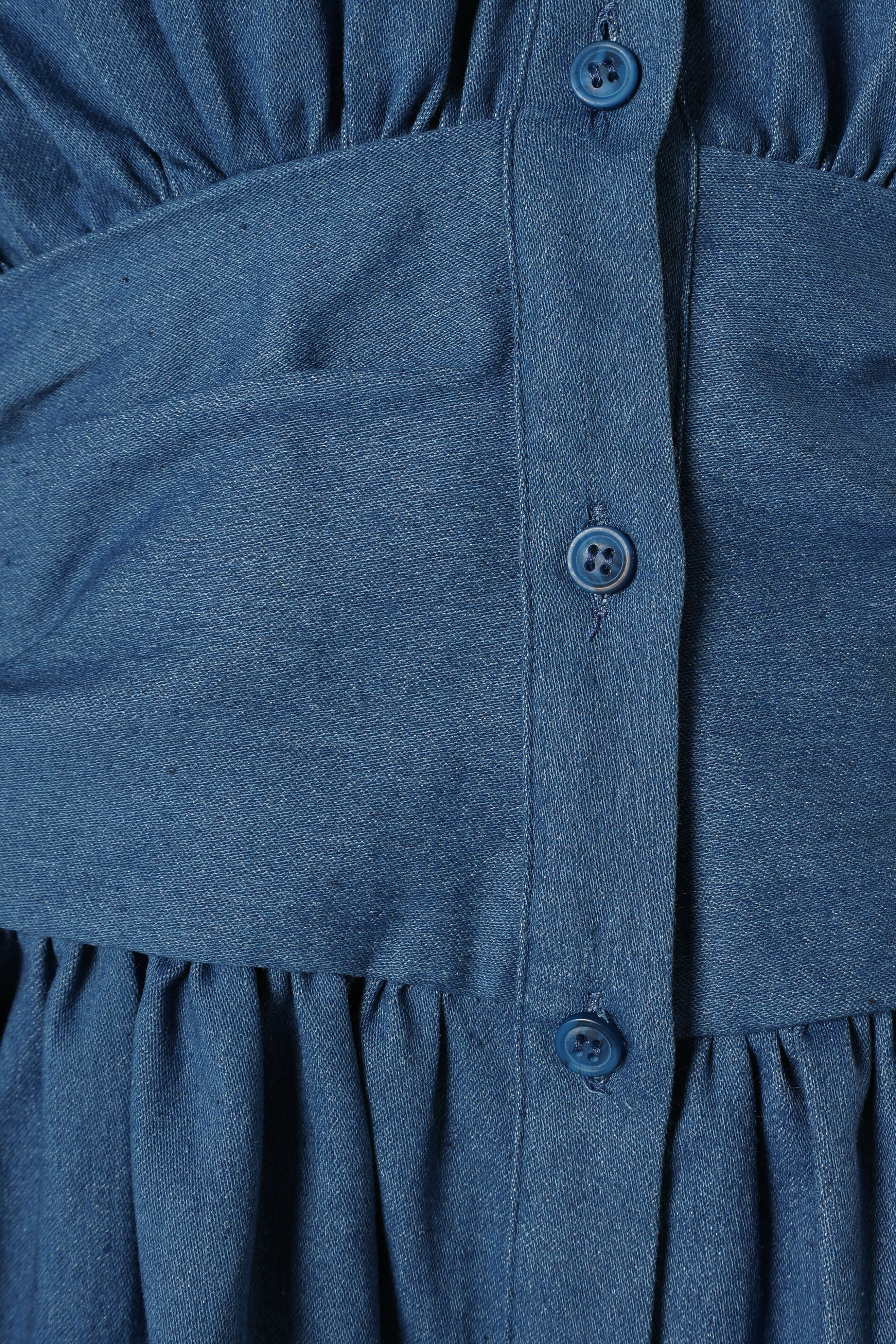 Petal and Pup USA DRESSES Francis Long Sleeve Mini Dress - Blue Denim