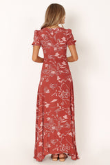 Petal and Pup USA DRESSES Franklin Maxi Dress - Rust Floral