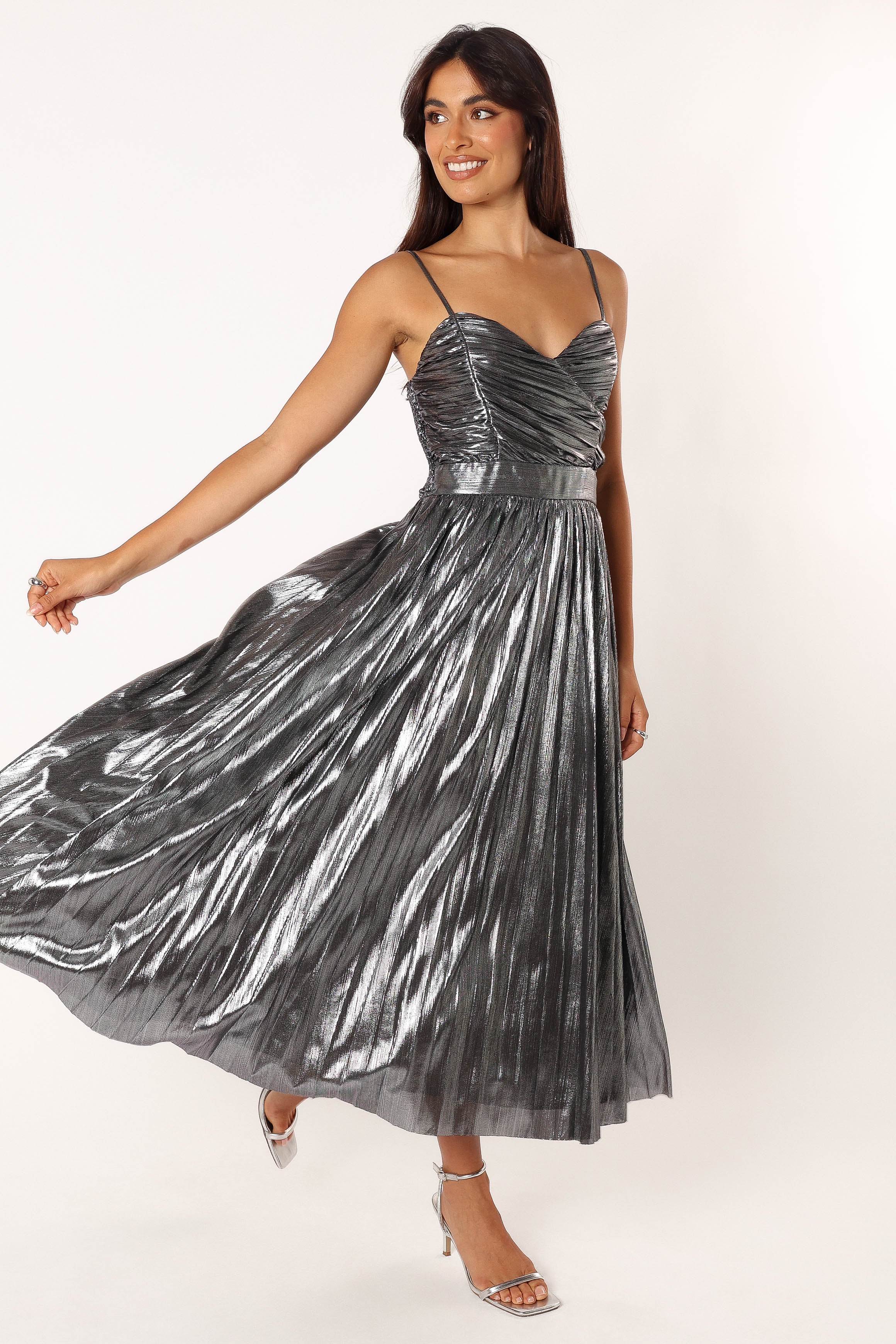Petal and Pup USA DRESSES Gaia Maxi Dress - Silver