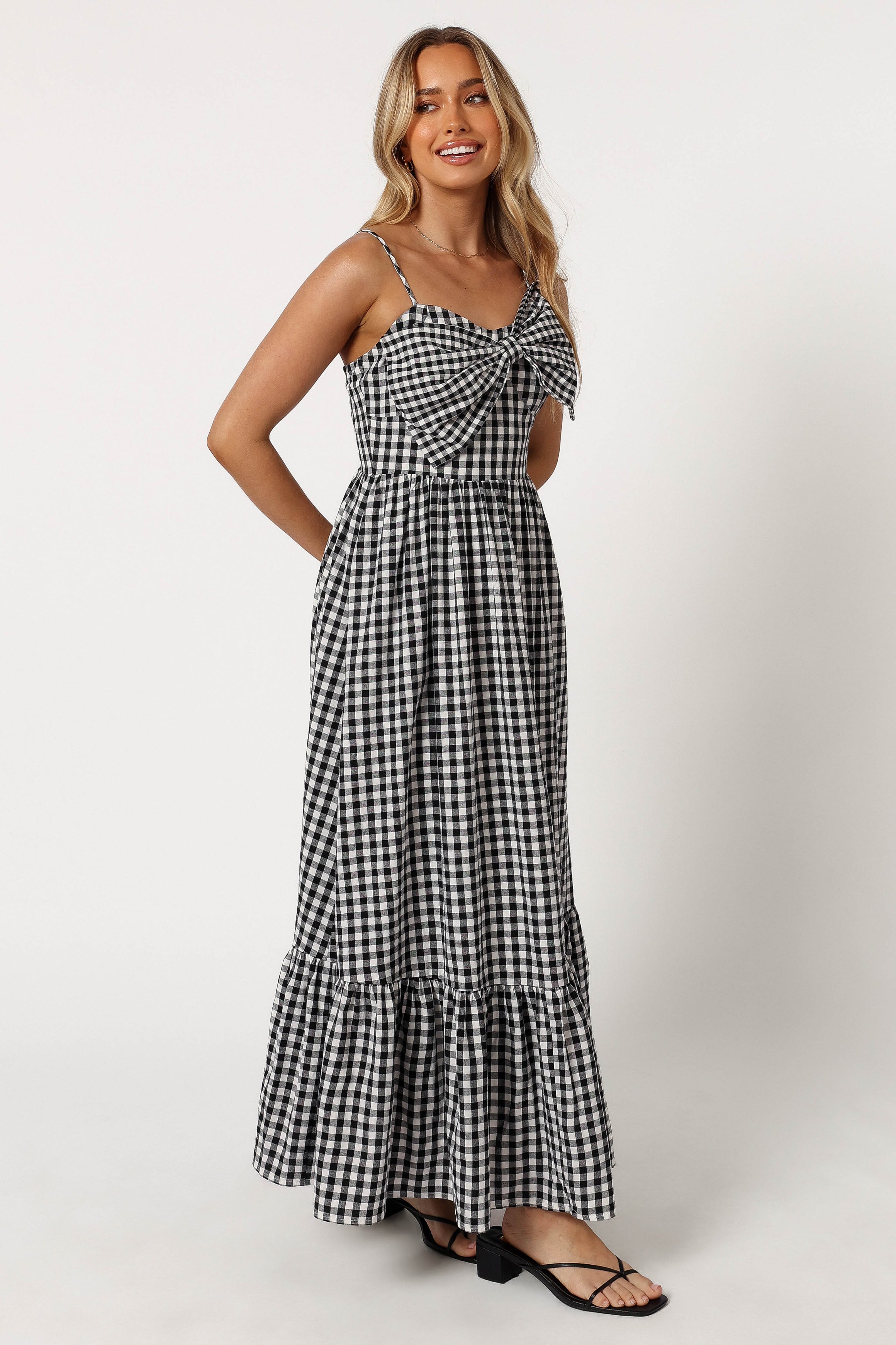 Petal and Pup USA DRESSES Hailee Maxi Dress - Black Gingham