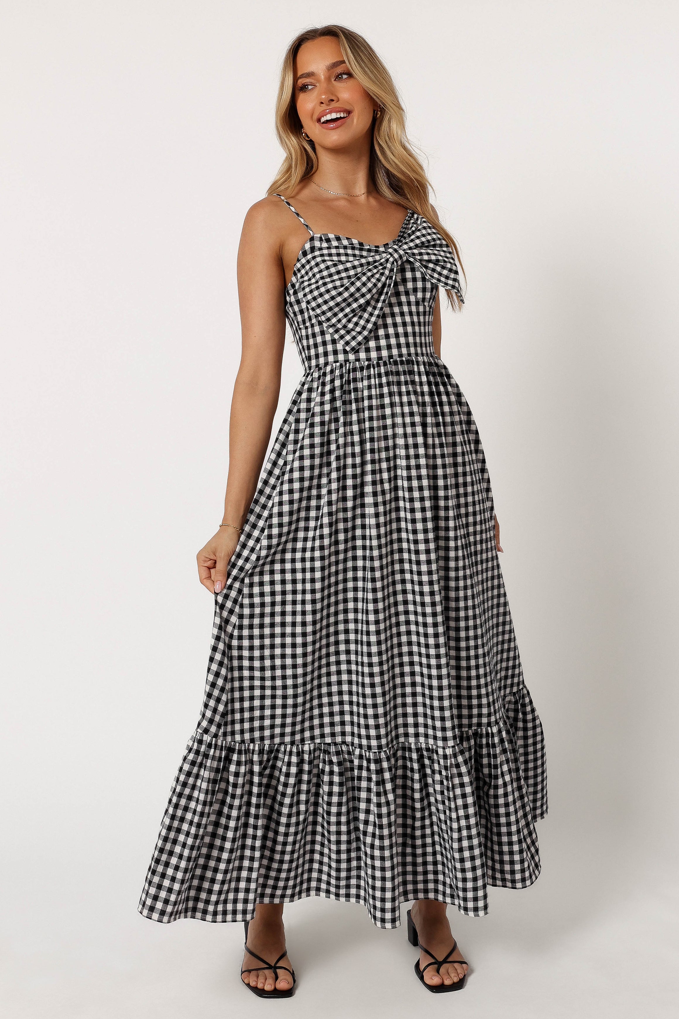 Petal and Pup USA DRESSES Hailee Maxi Dress - Black Gingham