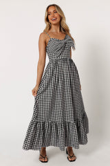 Petal and Pup USA DRESSES Hailee Maxi Dress - Black Gingham