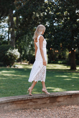 Petal and Pup USA DRESSES Harper Midi Lace Dress - White