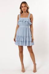 Petal and Pup USA DRESSES Jane Mini Ruffle Dress - Blue