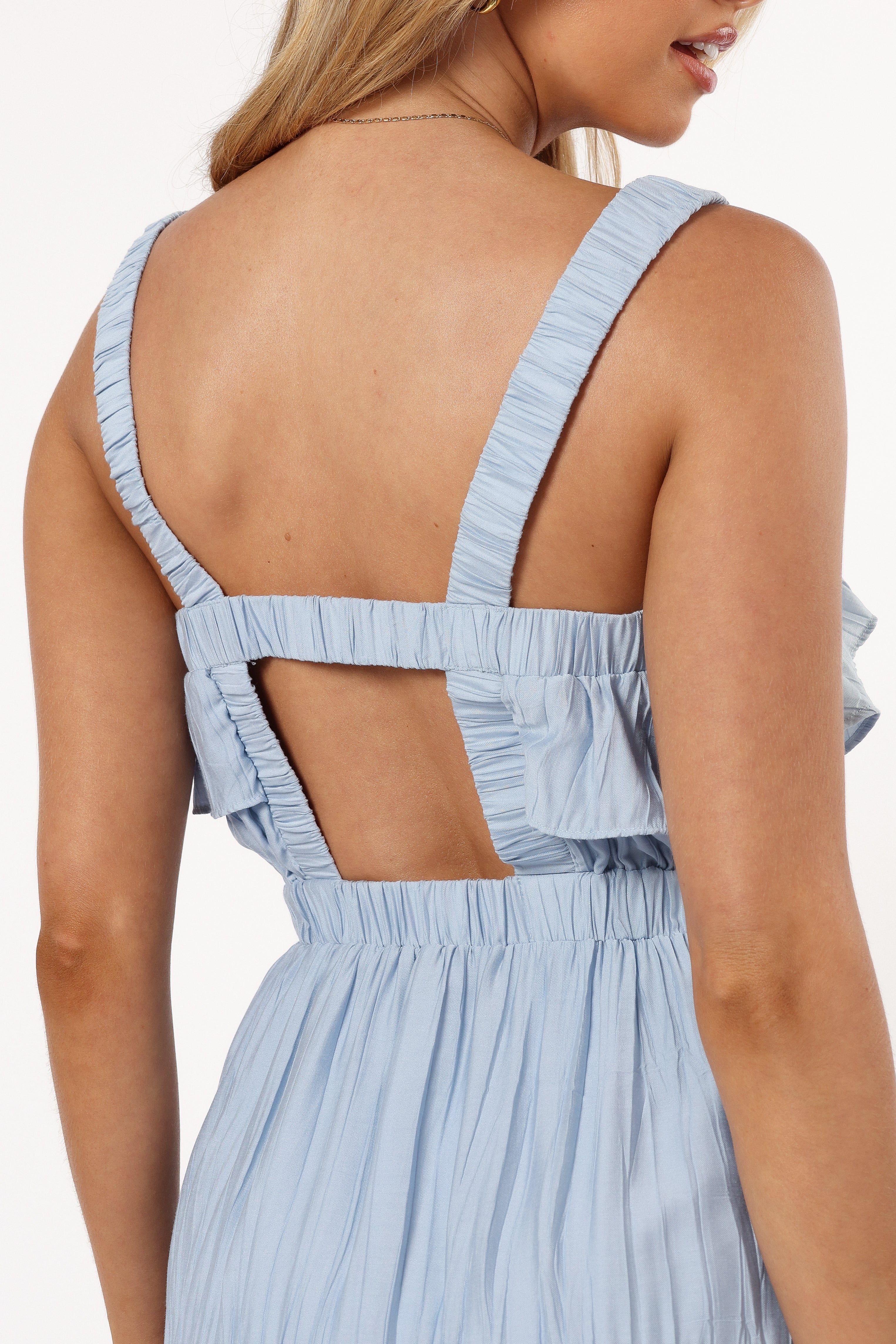 Petal and Pup USA DRESSES Jane Mini Ruffle Dress - Blue