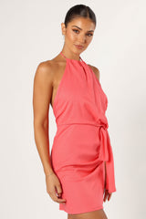 Petal and Pup USA DRESSES Kalena Halterneck Mini Dress - Pink