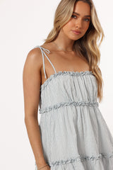 Petal and Pup USA DRESSES Kali Mini Dress - White Blue
