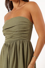 Petal and Pup USA DRESSES Kayt Strapless Dress - Olive Green
