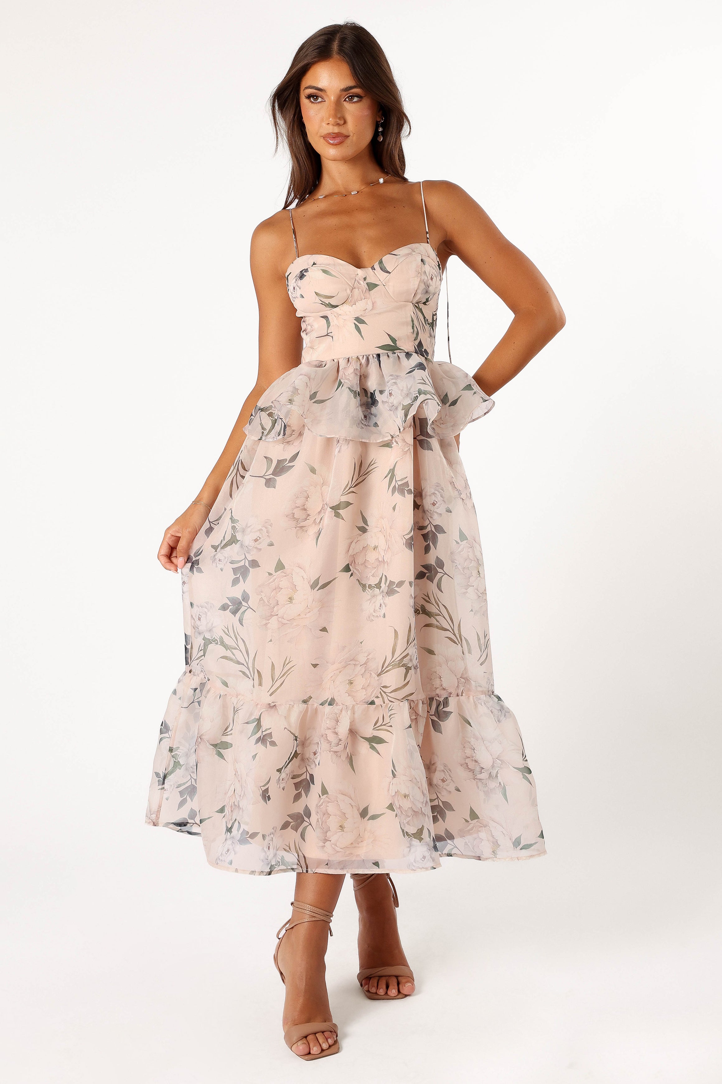 Petal and Pup USA DRESSES Kennie Midi Dress - Pink Floral