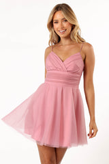 Petal and Pup USA DRESSES Kienna Tulle Mini Dress - Pink
