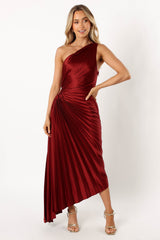 Petal and Pup USA DRESSES Kleo One Shoulder Maxi Dress - Merlot