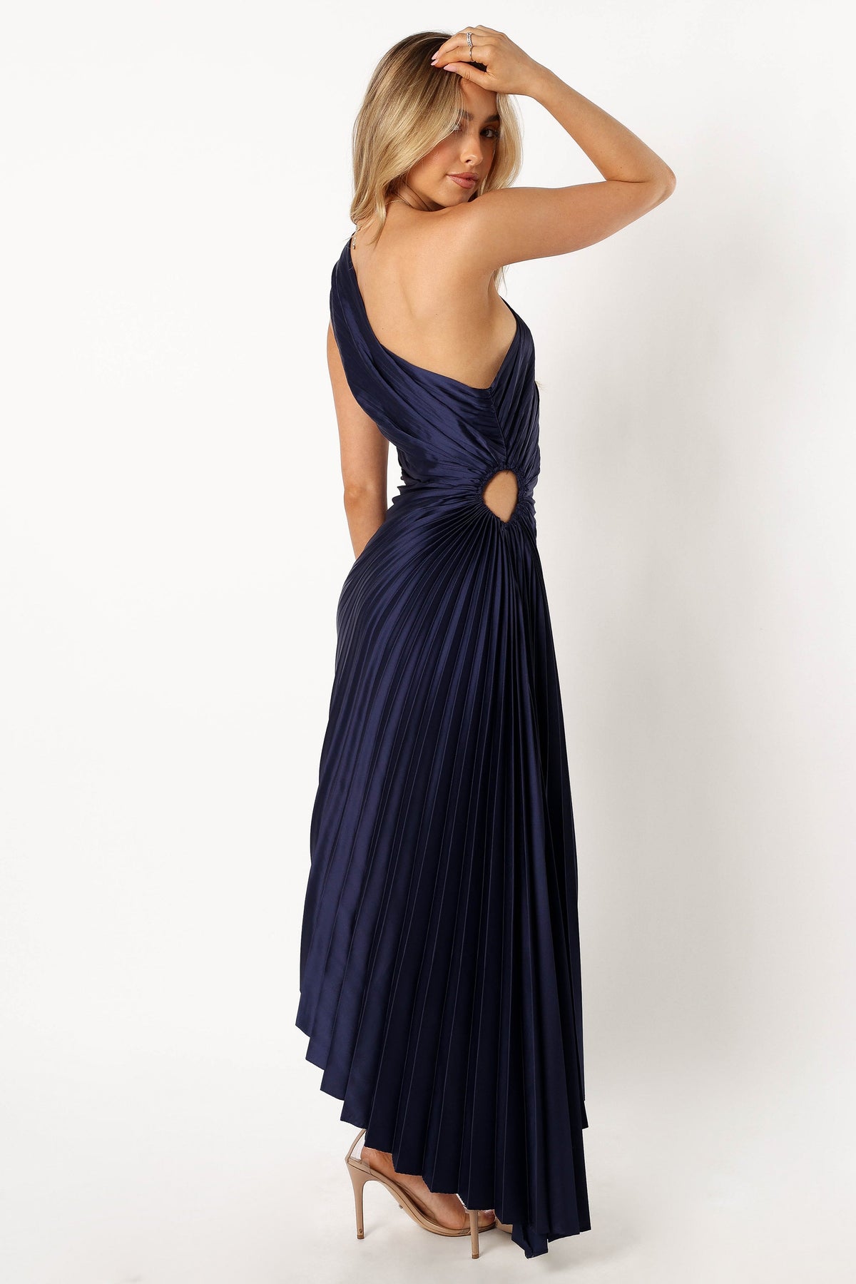 Petal and Pup USA DRESSES Kleo One Shoulder Maxi Dress - Navy