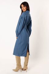Petal and Pup USA DRESSES Kocoa Long Sleeve Midi Dress - Denim