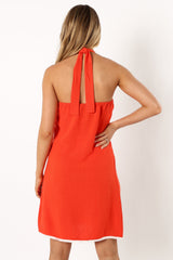 Petal and Pup USA DRESSES Leyah Halterneck Mini Dress - Red