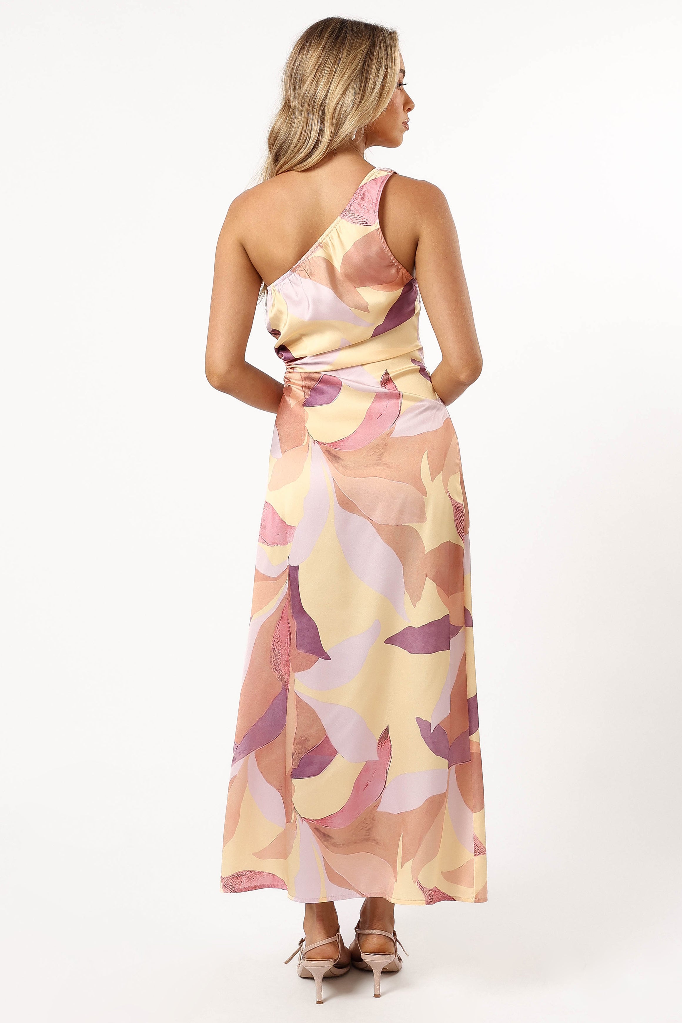 Petal and Pup USA DRESSES Lidia One Shoulder Maxi Dress - Warm Multi