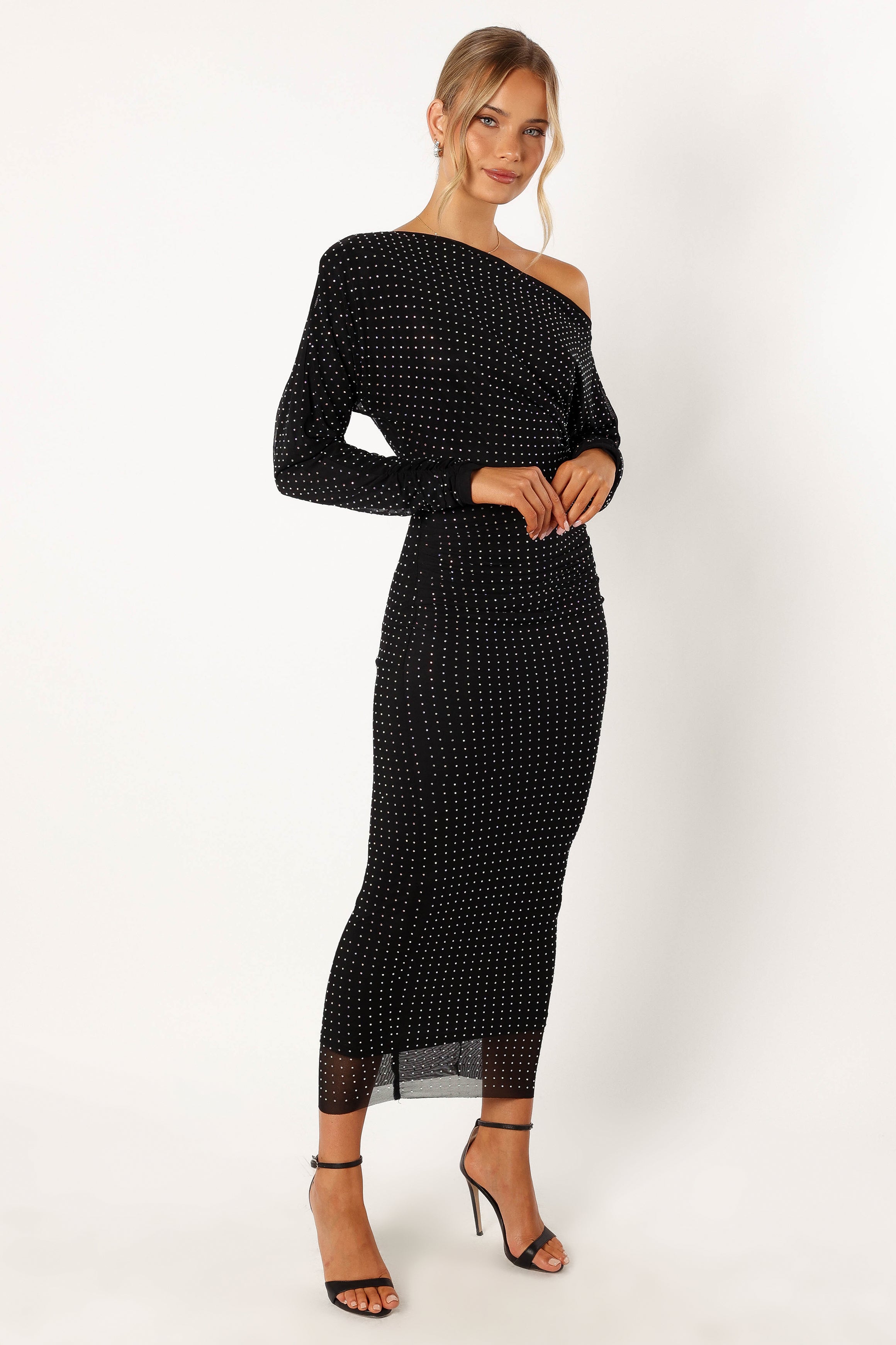 Petal and Pup USA DRESSES Loeve Long Sleeve Midi Dress - Black
