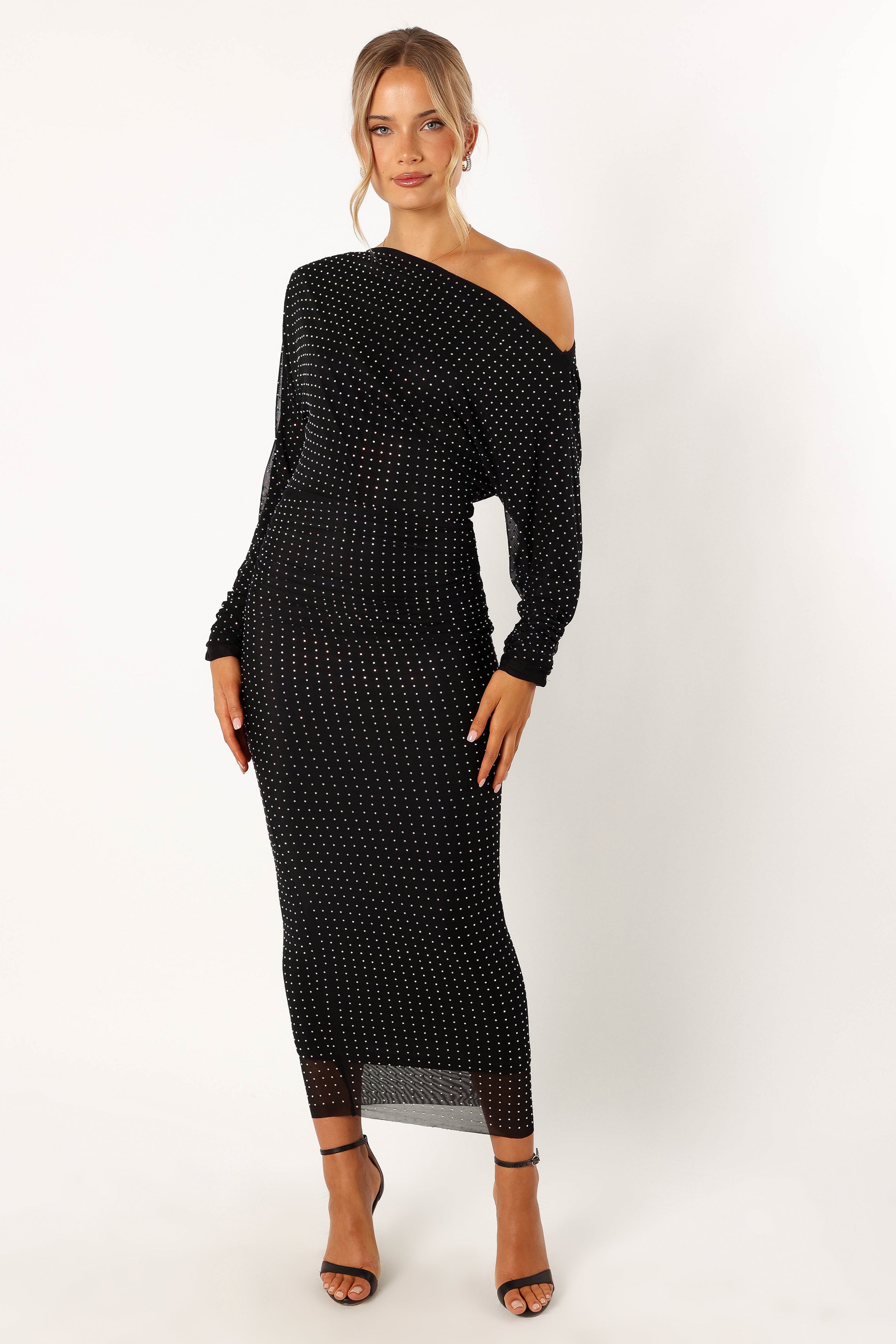 Petal and Pup USA DRESSES Loeve Long Sleeve Midi Dress - Black