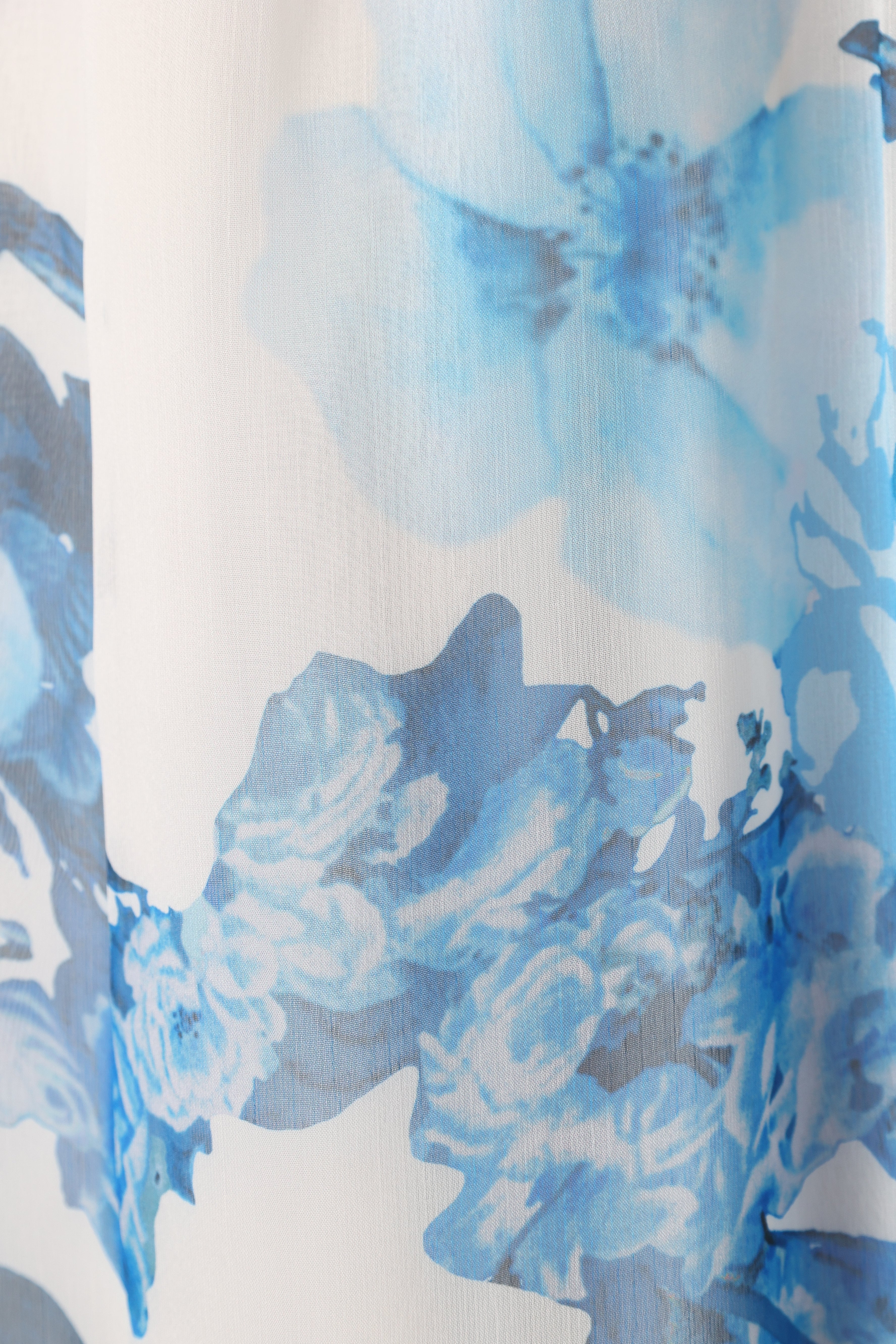 Petal and Pup USA DRESSES Lucah Frill Shoulder Maxi Dress - Blue White Floral