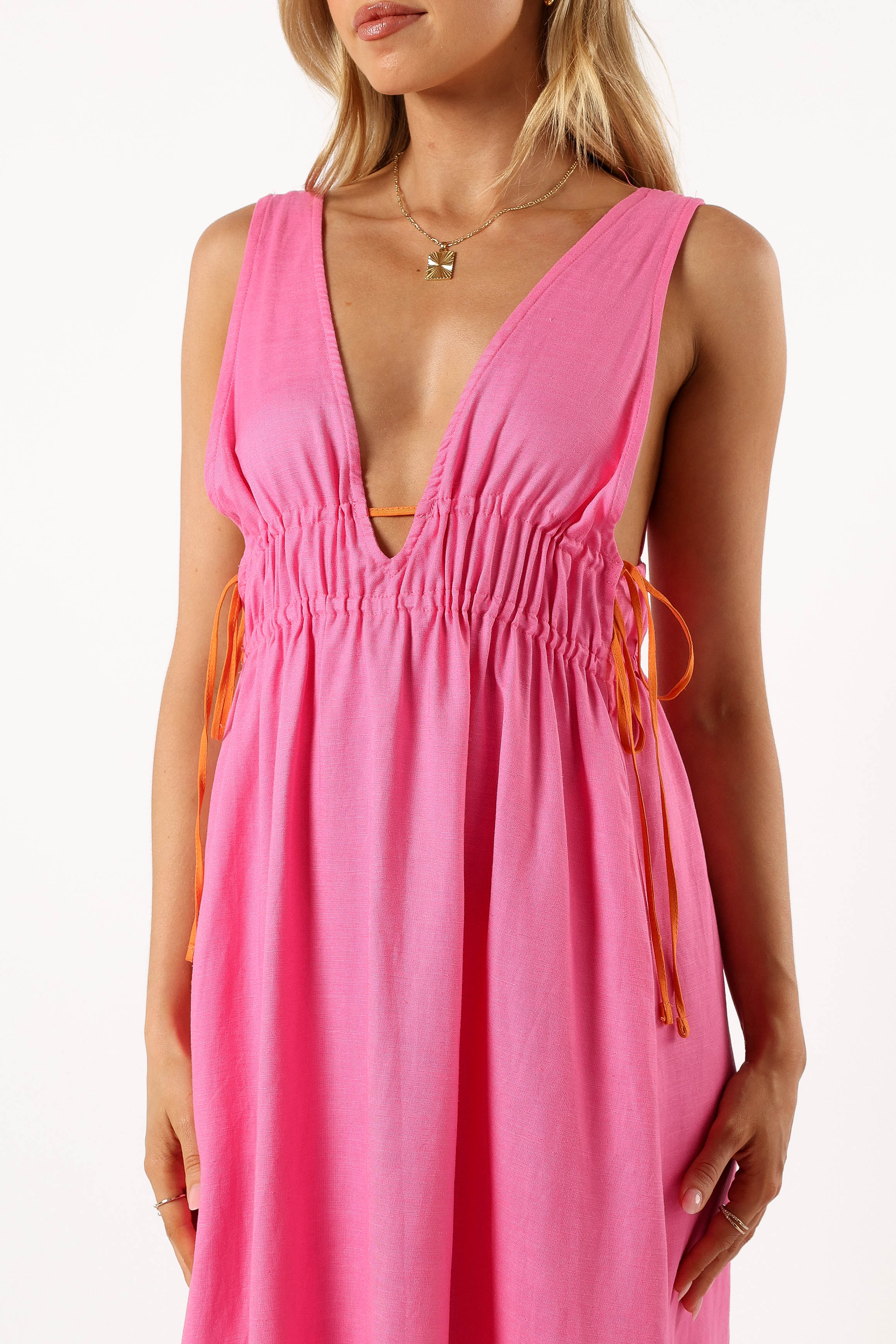 Petal and Pup USA DRESSES Lydia Midi Dress - Pink