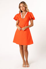 Petal and Pup USA DRESSES Lyle Mini Dress - Orange/Pink