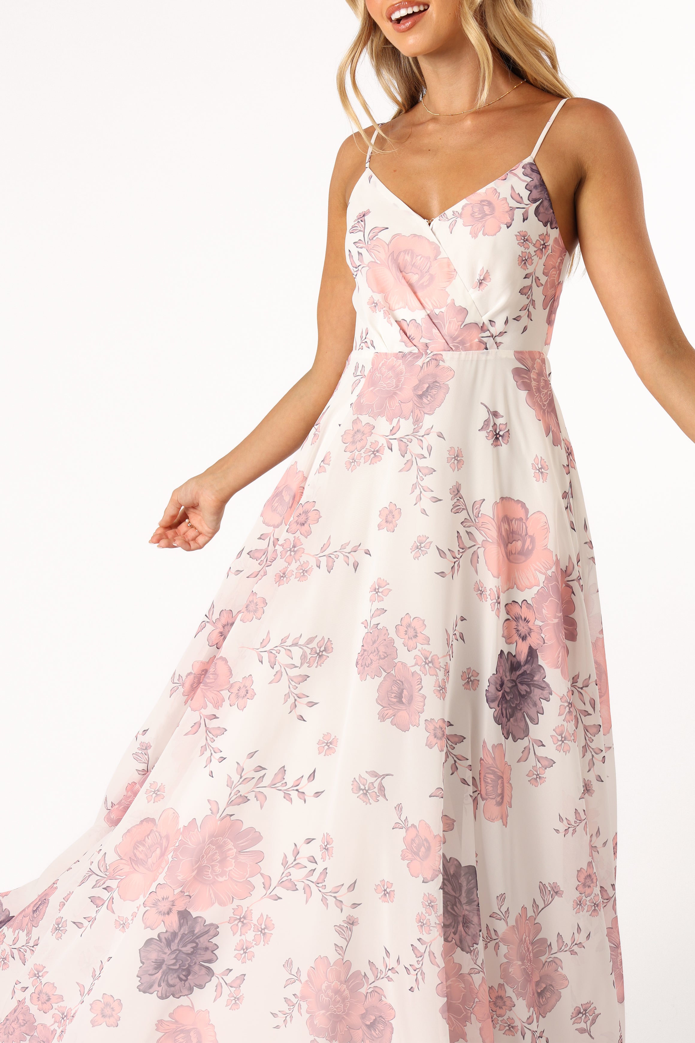 Petal and Pup USA DRESSES Madilyn Maxi Dress - White Floral