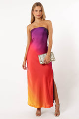 Petal and Pup USA DRESSES Mallory Strapless Maxi Dress - Sunset Cosmo
