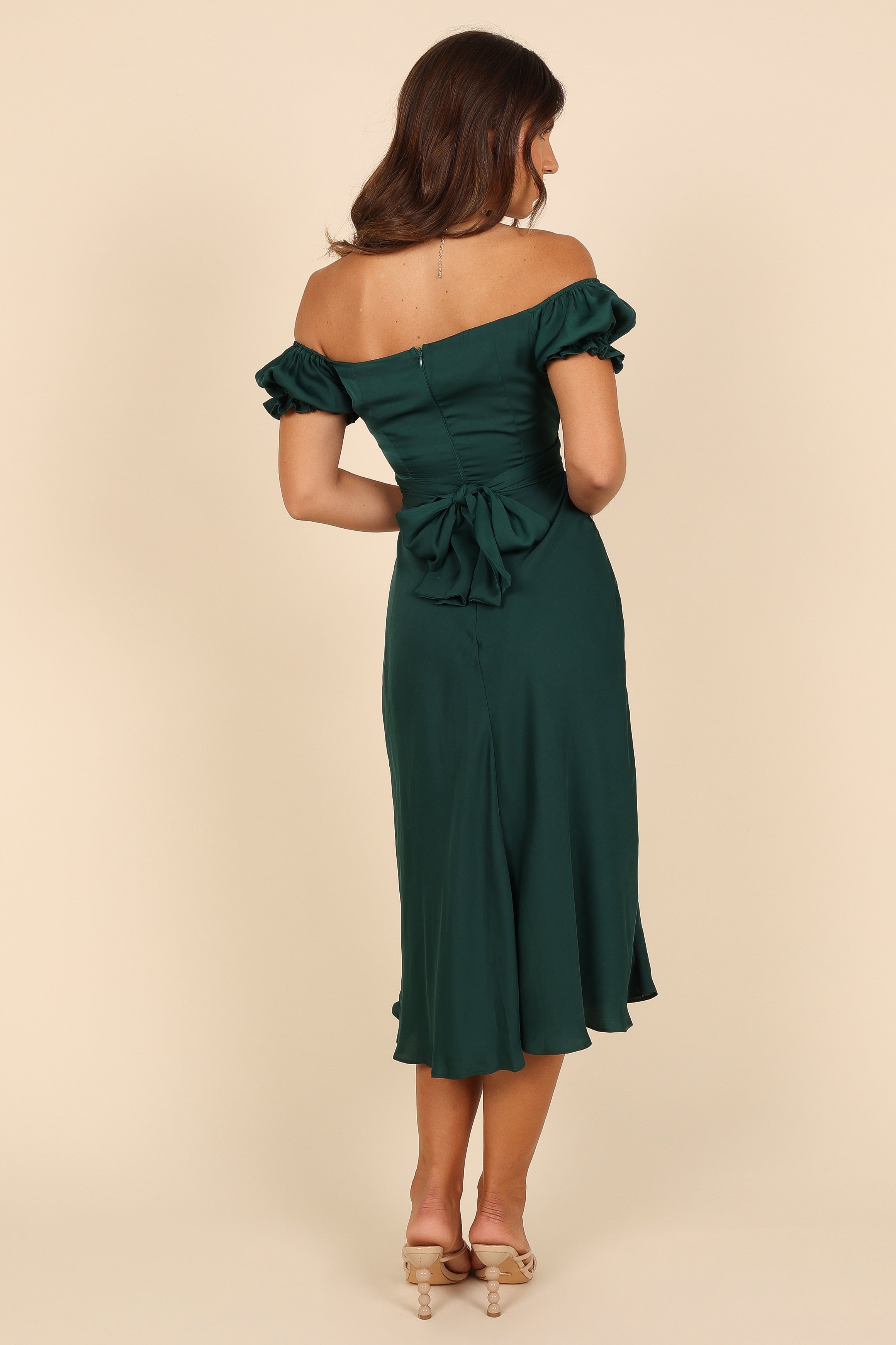 Petal and Pup USA DRESSES Mickenna Sweetheart Frill Midi Dress - Emerald