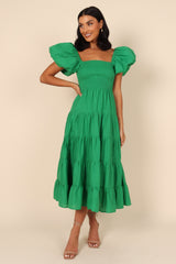 Petal and Pup USA DRESSES Morgan Tiered Dress - Green
