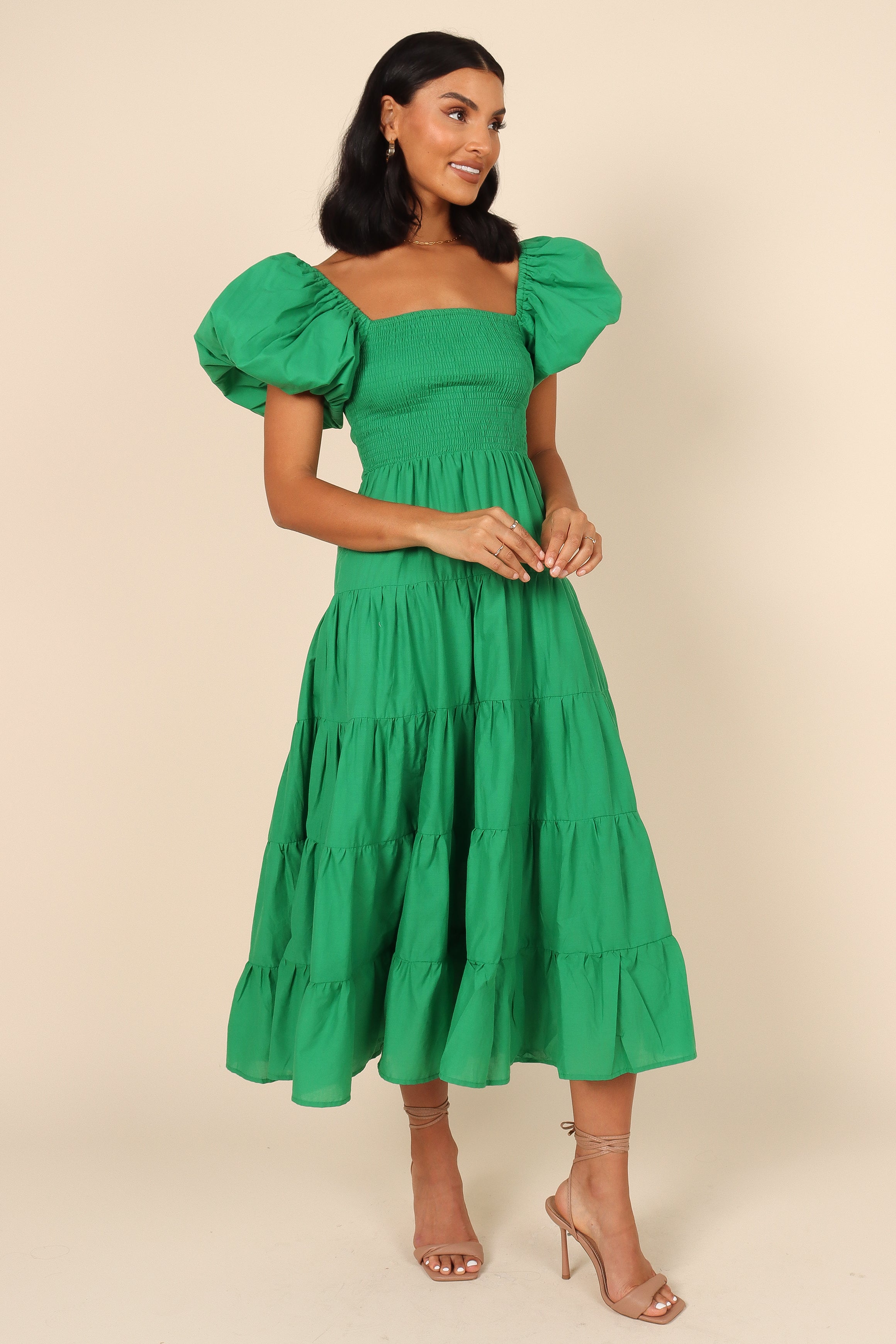 Petal and Pup USA DRESSES Morgan Tiered Dress - Green