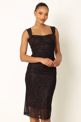 Petal and Pup USA DRESSES Naomi Midi Dress - Zebra