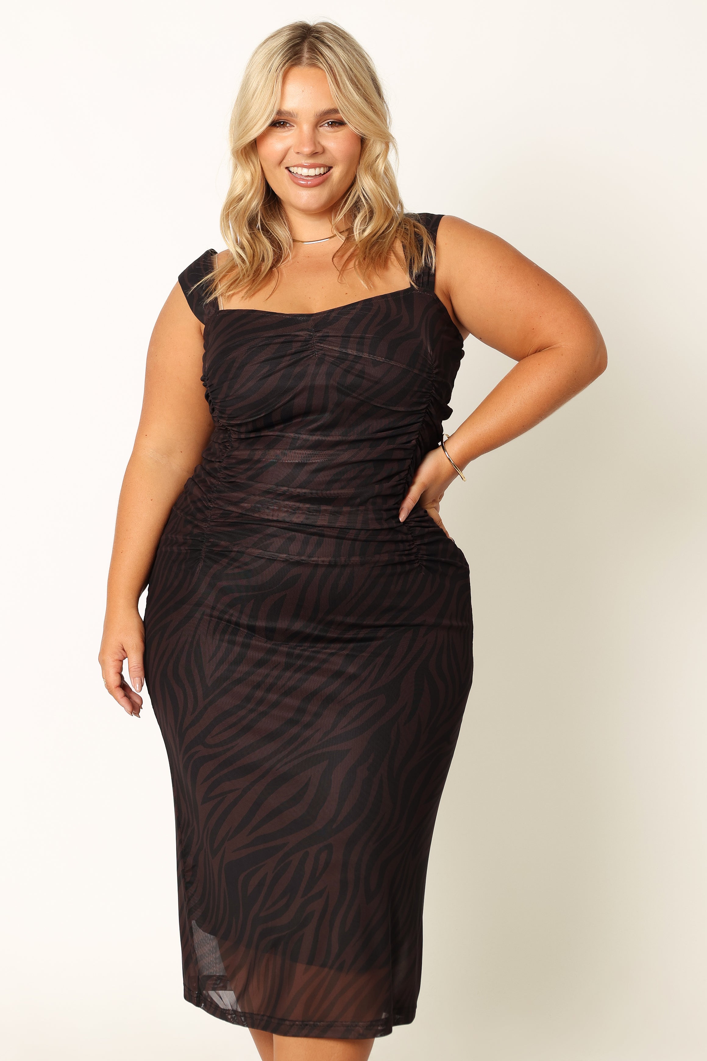 Petal and Pup USA DRESSES Naomi Midi Dress - Zebra