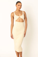 Petal and Pup USA DRESSES Nita Midi Dress - Beige