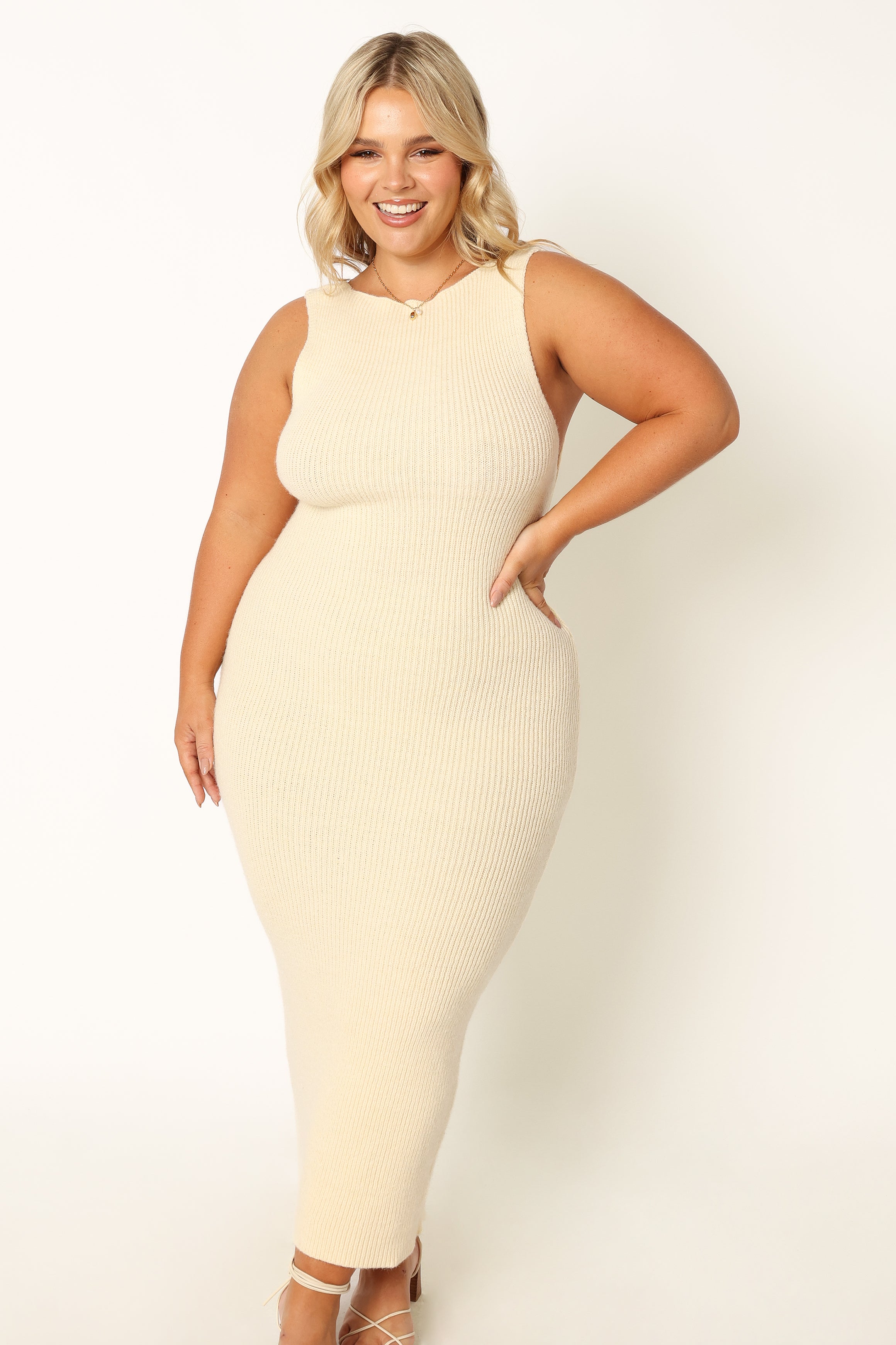 Petal and Pup USA DRESSES Nita Midi Dress - Beige