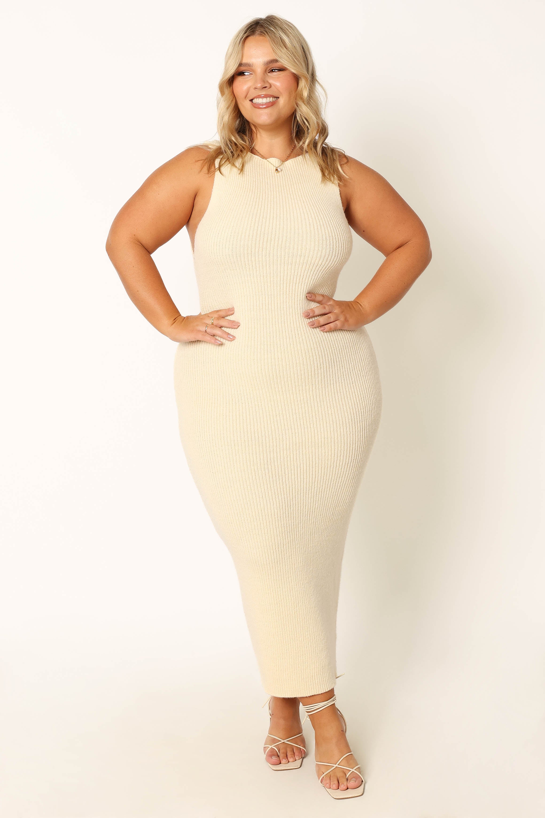 Petal and Pup USA DRESSES Nita Midi Dress - Beige