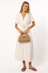 Petal and Pup USA DRESSES Orla Short Sleeve Midi Dress - Ivory