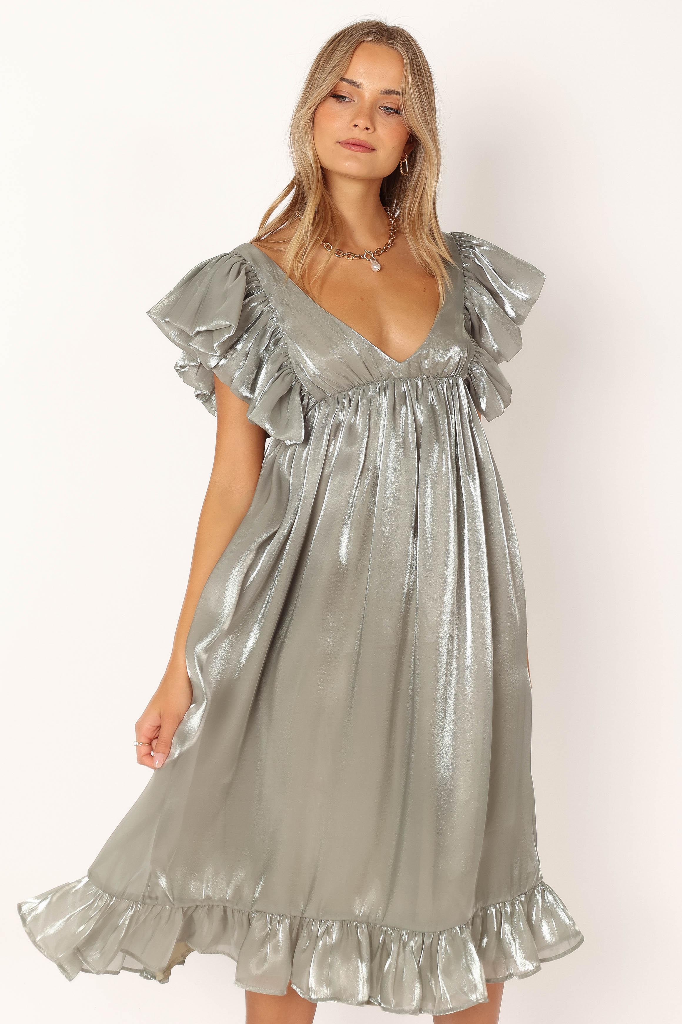 Petal and Pup USA DRESSES Oro Midi Dress - Olive