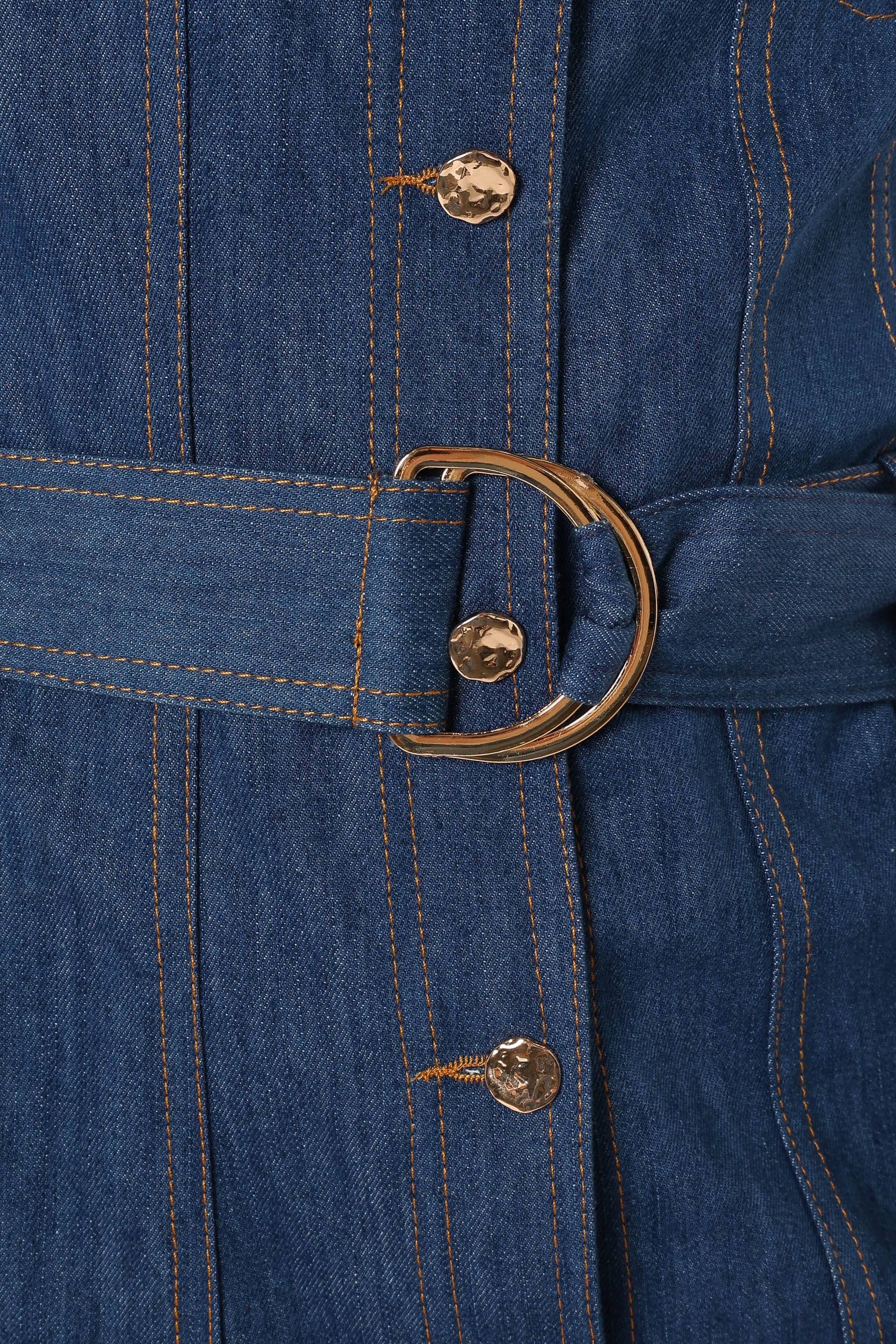 Petal and Pup USA DRESSES Parker Mini Dress - Denim