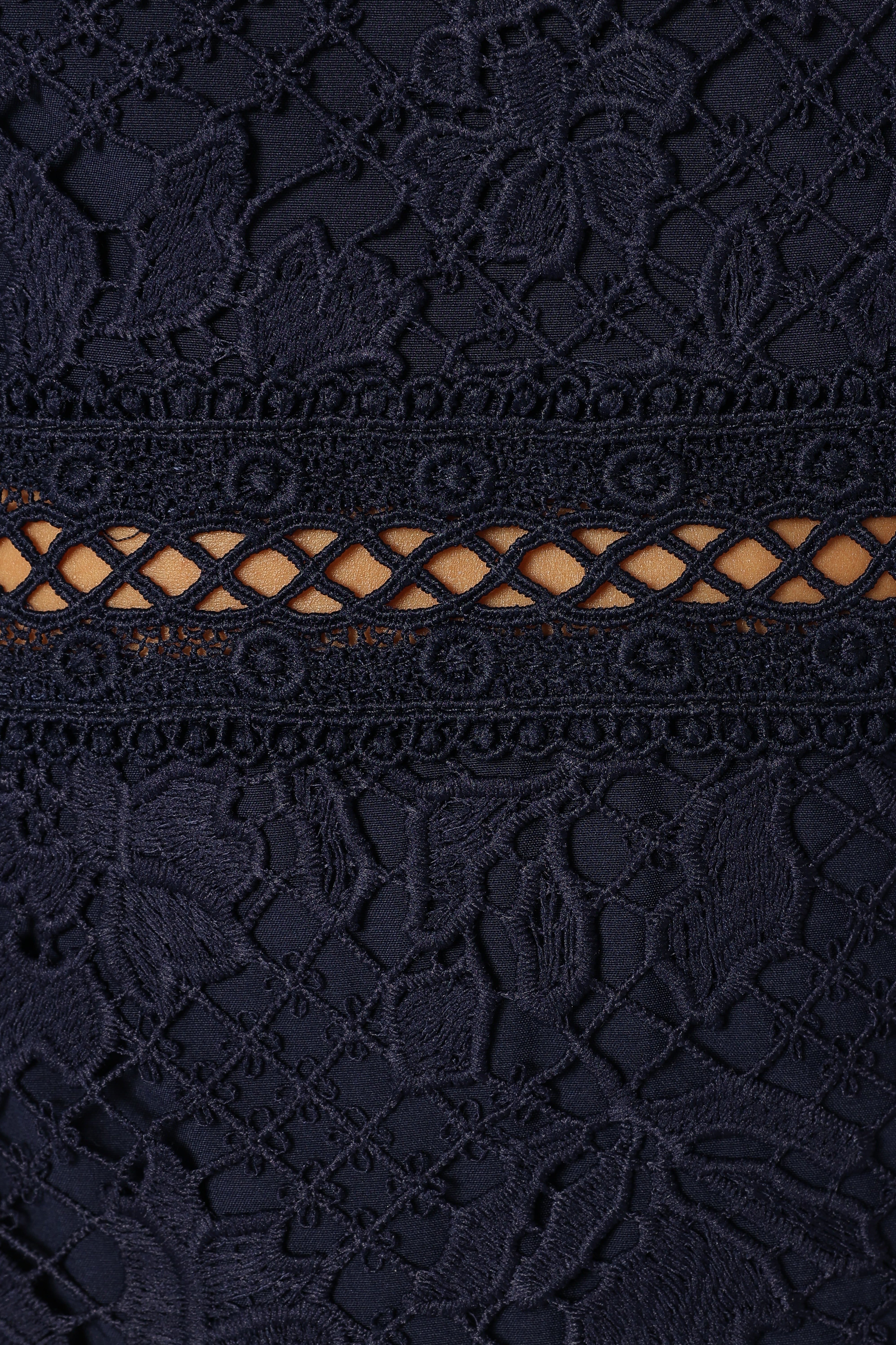 Petal and Pup USA DRESSES Pia Long Sleeve Midi Dress - Navy