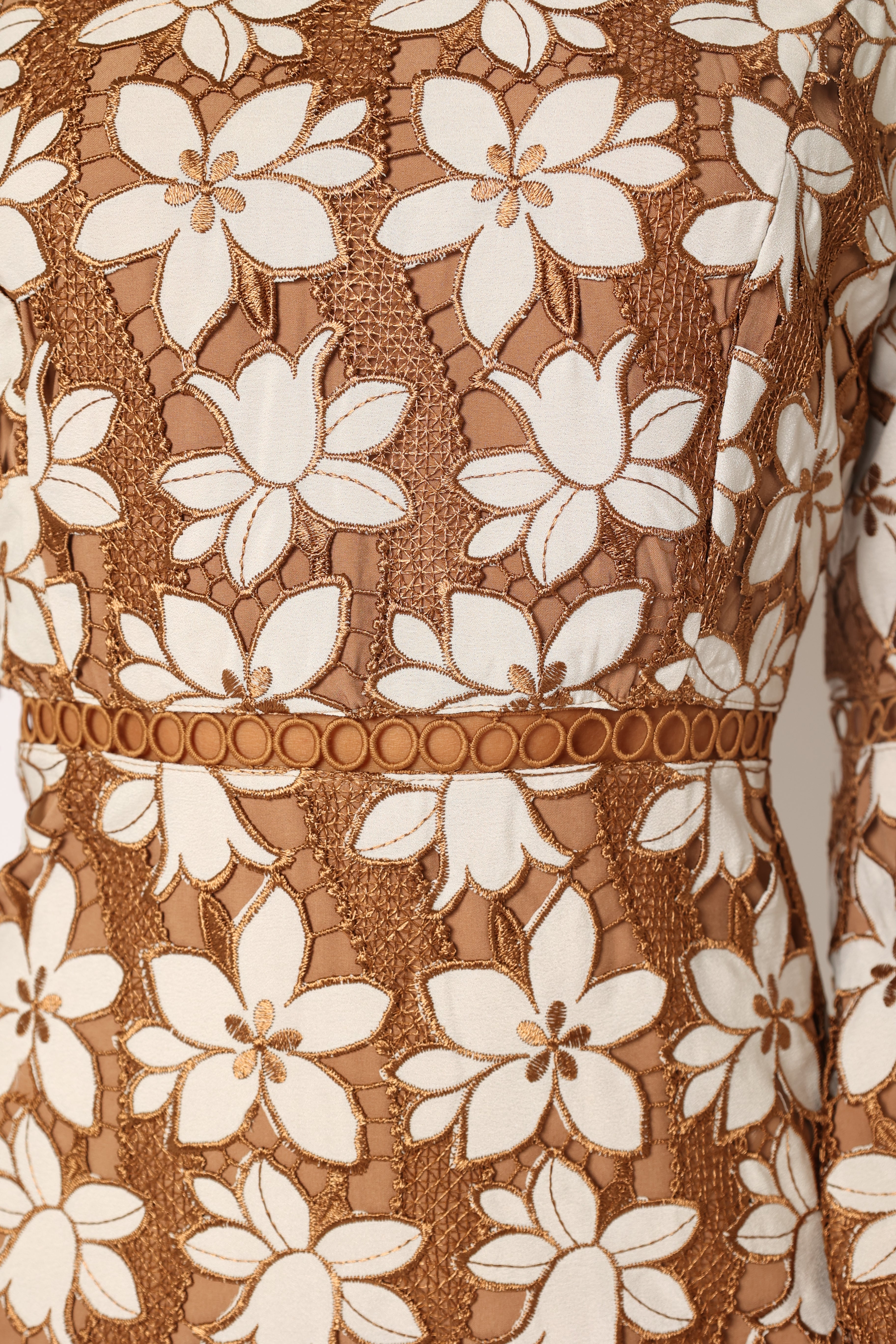 Petal and Pup USA DRESSES Pierre Long Sleeve Lace Maxi Dress - Mocha