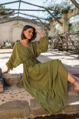 Petal and Pup USA DRESSES Ramona Long Sleeve Maxi Dress - Sage