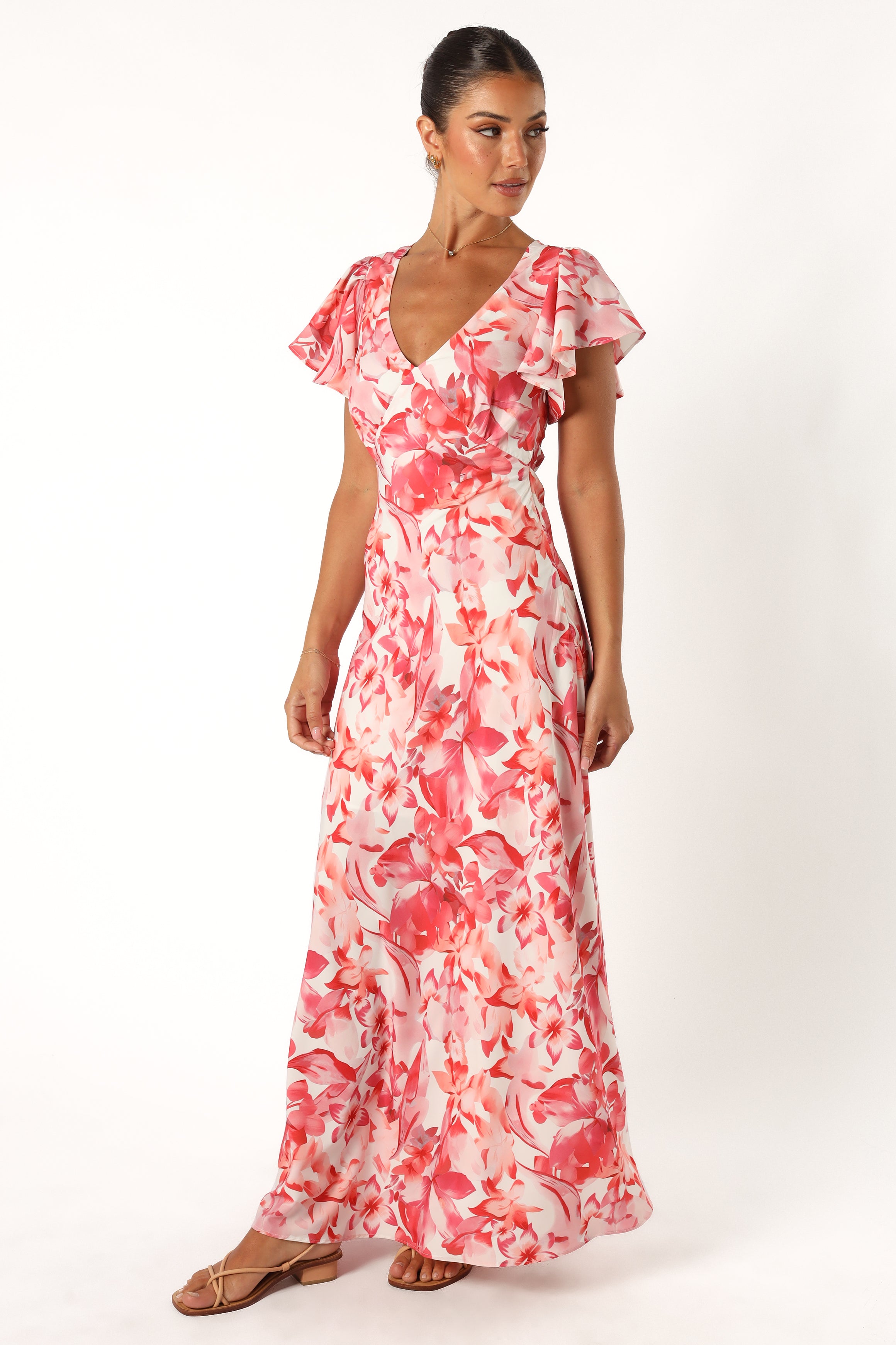 Petal and Pup USA DRESSES Ramsey Maxi Dress - Red Floral