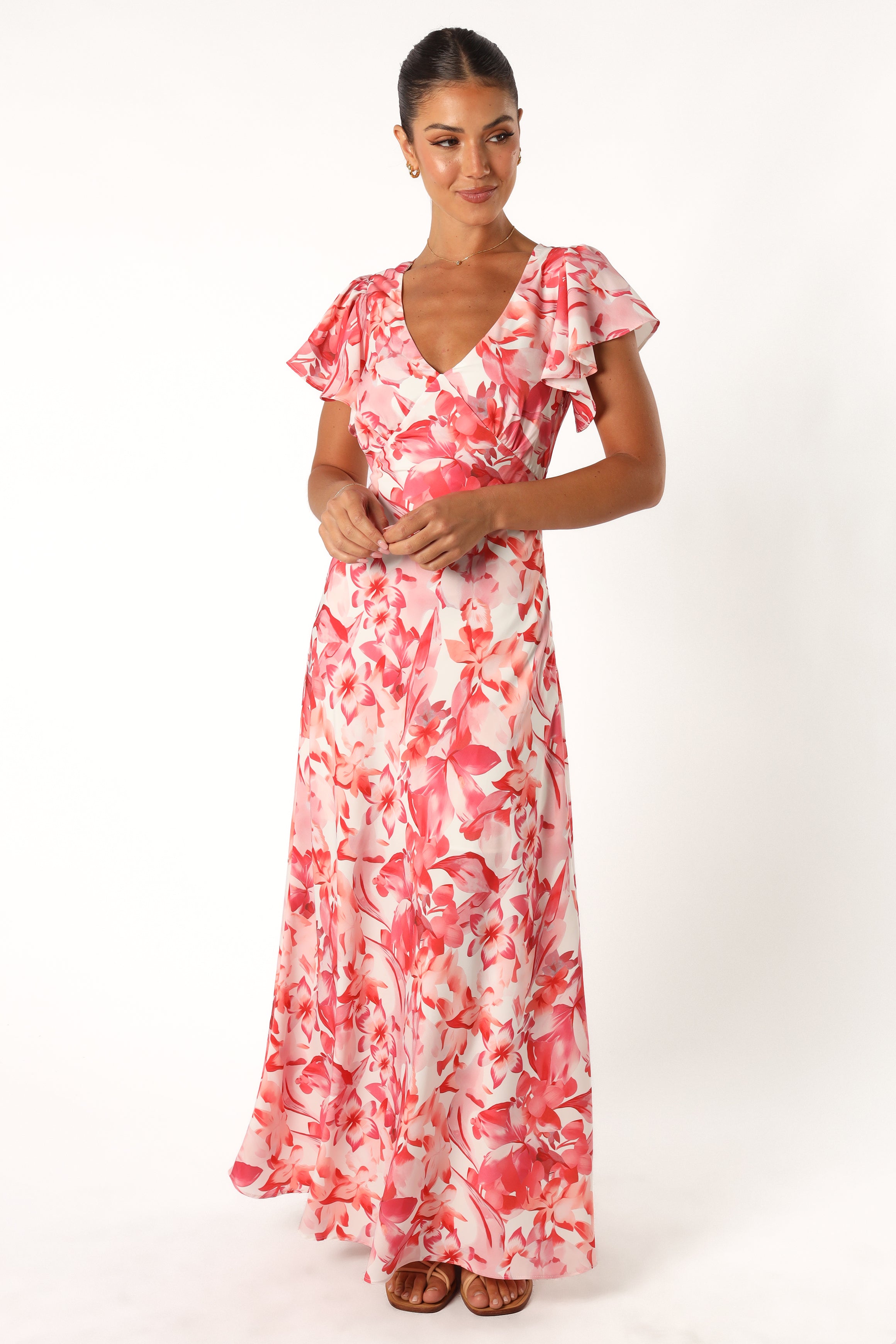 Petal and Pup USA DRESSES Ramsey Maxi Dress - Red Floral