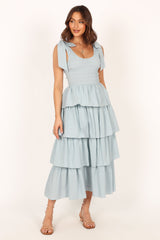 Petal and Pup USA DRESSES Raphael Tiered Maxi Dress - Blue