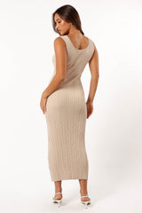 Petal and Pup USA DRESSES Reign Maxi Knit Dress - Beige
